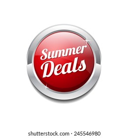 Summer Deals Red Vector Icon Button