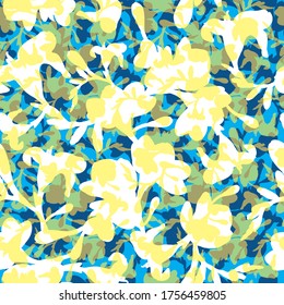 Summer decorative layered flower silhouettes. Elegant colourful seamless vector pattern for home textiles, fashion fabrics and wallpapers.