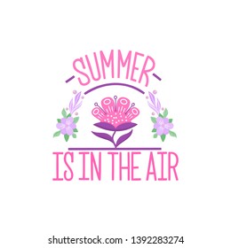 Summer decorative template for holiday design isolated objects