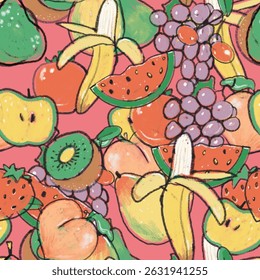 summer delicious fruit coctail pattern