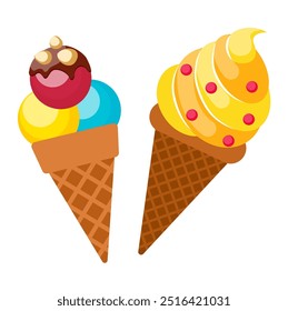 summer delights kids yummy treats vector sweets ice cream