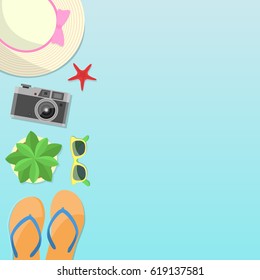 Summer design with accessories. Vector illustration.