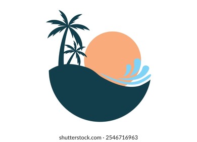 summer design with combination sun and ocean
