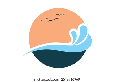 summer design with combination sun and ocean
