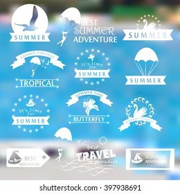 Summer design elements and typography design.