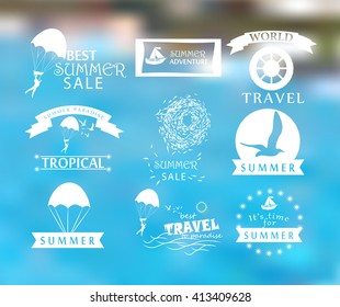 Summer design elements and typography design.
