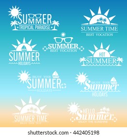 Summer design elements and typography