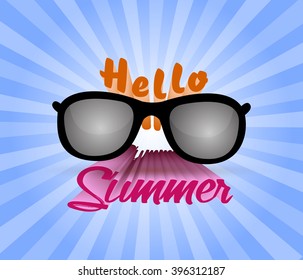 Summer design elements and typography design. Retro and vintage templates
