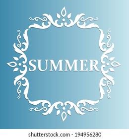 Summer Design with floral pattern on a blue background