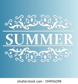 Summer Design with floral pattern on a blue background