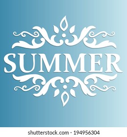 Summer Design with floral pattern on a blue background