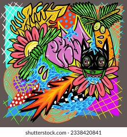 diseño de verano y arte de graffiti