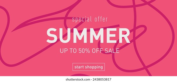 Summer Design with Graphic Memphis Element. Abstract Background Posters in Green, Red, Orange, Blue, Colors. 3d Set for Advertising, Social Media, Banner, Cover. Special Offer 50%. Vector Illustration