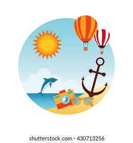 Summer design. Holidays icon. Colorful illustration , vector