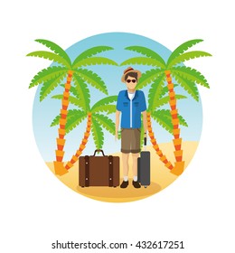 Summer design. Holidays icon. Colorfull illustration, vector gra