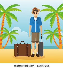 Summer design. Holidays icon. Colorfull illustration, vector gra