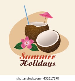 Summer design. Holidays icon. Colorfull illustration, vector gra