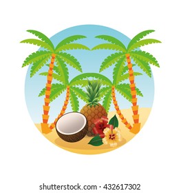 Summer design. Holidays icon. Colorfull illustration, vector gra