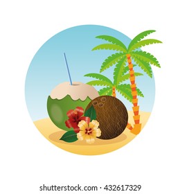 Summer design. Holidays icon. Colorfull illustration, vector gra