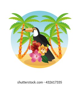 Summer design. Holidays icon. Colorfull illustration, vector gra