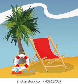 Summer design. Holidays icon. Colorfull illustration, vector gra