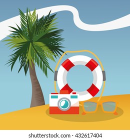 Summer design. Holidays icon. Colorfull illustration, vector gra