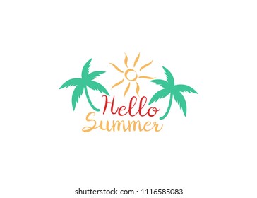 Summer design for labels and posters. Beach logos and icons element