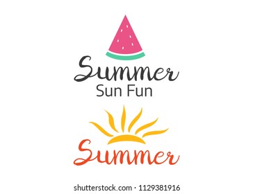 Summer design for labels and posters. Beach logos and icons element