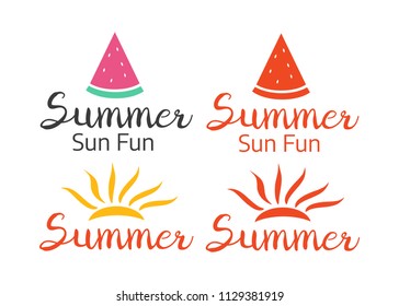 Summer design for labels and posters. Beach logos and icons element