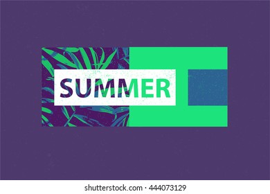 summer design layout with palm trees