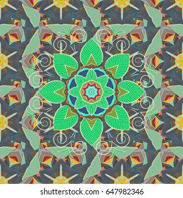Summer design. Leaf natural pattern in blue colors. Vector flower concept. Seamless floral pattern can be used for wallpaper, website background, wrapping paper.