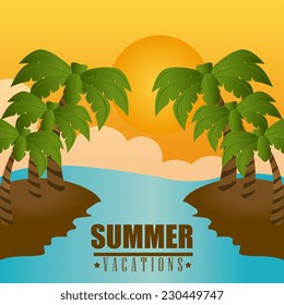 Summer design over beach scape background,vector illustration