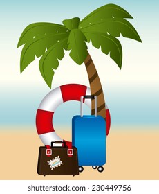 Summer design over beach scape background,vector illustration
