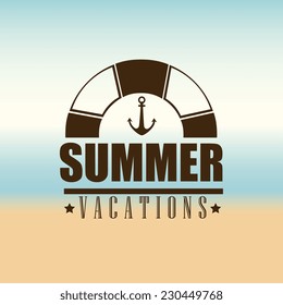 Summer design over beach scape background,vector illustration