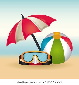 Summer design over beach scape background,vector illustration