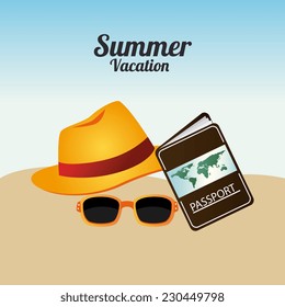 Summer design over beach scape background,vector illustration