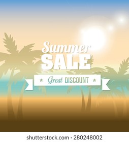 Summer design over beach scape background, vector illustration
