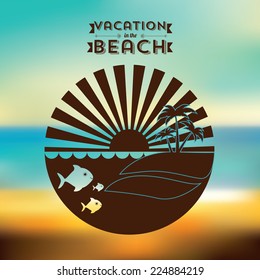 Summer design over beachscape background, vector illustration