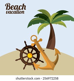 Summer design over beachscape background, vector illustration.