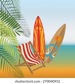 Summer design over beachscape background, vector illustration.