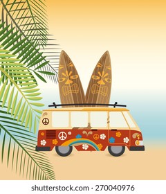 Summer design over beachscape background, vector illustration.