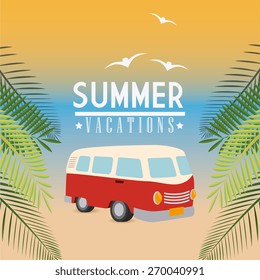 Summer design over beachscape background, vector illustration.