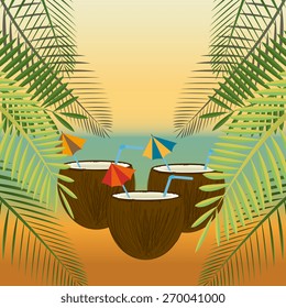 Summer design over beachscape background, vector illustration.
