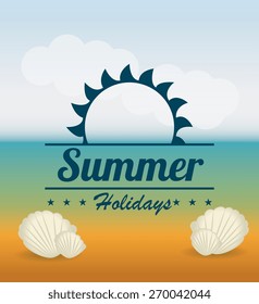 Summer design over beachscape background, vector illustration.