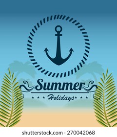 Summer design over beachscape background, vector illustration.