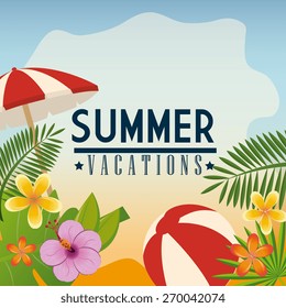 Summer design over beachscape background, vector illustration.