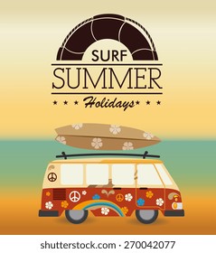 Summer design over beachscape background, vector illustration.