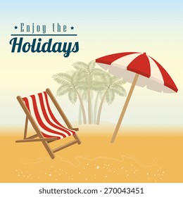 Summer design over beachscape background, vector illustration.