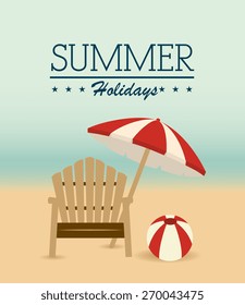 Summer design over beachscape background, vector illustration.