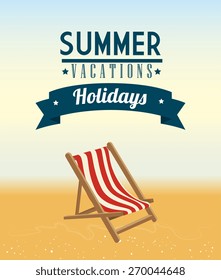 Summer design over beachscape background, vector illustration.